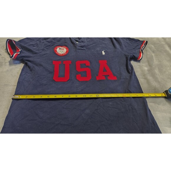 POLO Ralph Lauren USA Olympic Team Custom Slim Fit Blue Shirt Men’s Size M - Picture 7 of 8